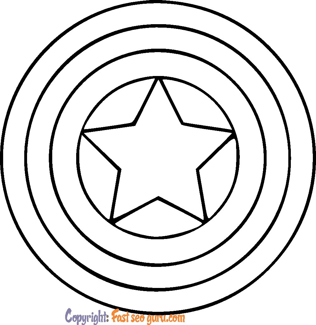 printable coloring pages captain america shield